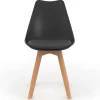 Lot de 8 chaises scandinaves noires pour salle à manger