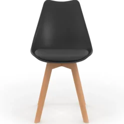 Lot de 8 chaises scandinaves noires pour salle à manger