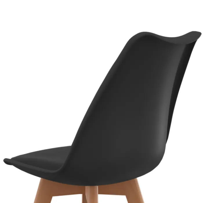 Lot de 8 chaises scandinaves noires pour salle à manger