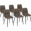 Lot de 6 chaises vintage en PU marron