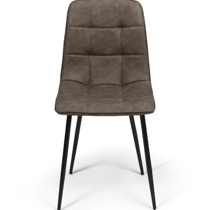 Lot de 6 chaises vintage en PU marron