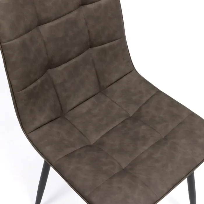 Lot de 6 chaises vintage en PU marron