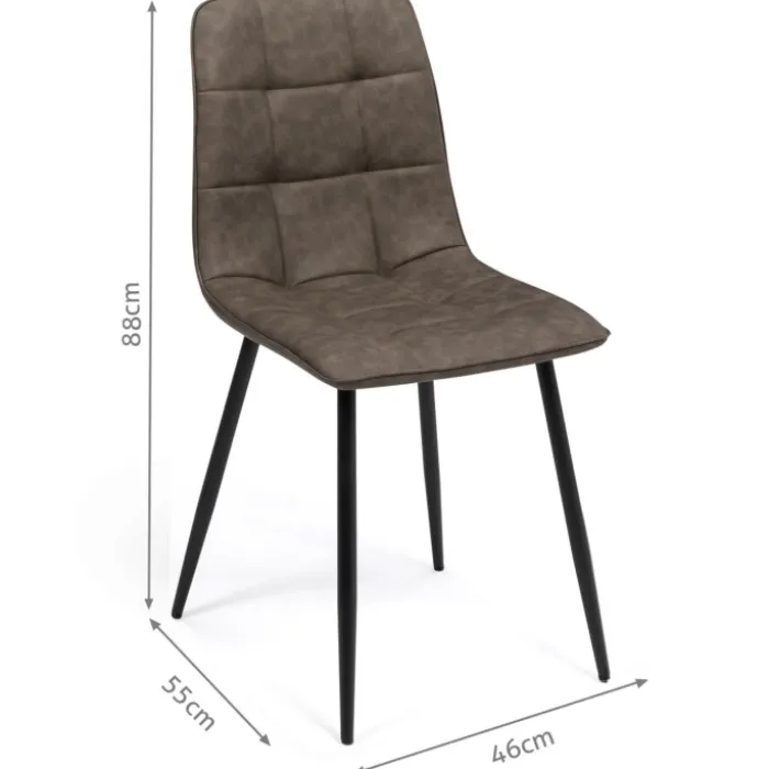 Lot de 6 chaises vintage en PU marron