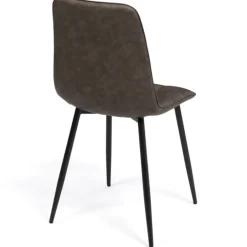 Lot de 6 chaises vintage en PU marron