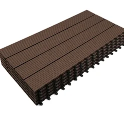 Lot de 5 dalles de terrasse rectangulaires clipsables de 60 x 30 cm