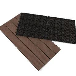 Lot de 5 dalles de terrasse rectangulaires clipsables de 60 x 30 cm