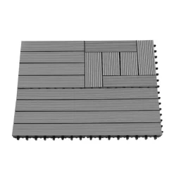 Lot de 5 dalles extérieures rectangulaires de 60 x 30 cm clipsables en composite gris