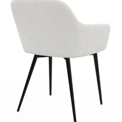 Lot de 2 fauteuils de table blancs en tissu bouclette