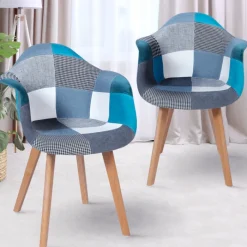 Lot de 2 fauteuils scandinaves bleus