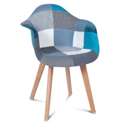 Lot de 2 fauteuils scandinaves bleus
