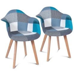 Lot de 2 fauteuils scandinaves bleus