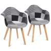 Lot de 2 fauteuils scandinaves noirs gris et blancs