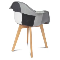 Lot de 2 fauteuils scandinaves noirs gris et blancs