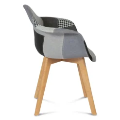 Lot de 2 fauteuils scandinaves noirs gris et blancs