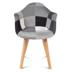 Lot de 2 fauteuils scandinaves noirs gris et blancs