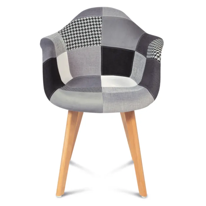 Lot de 2 fauteuils scandinaves noirs gris et blancs
