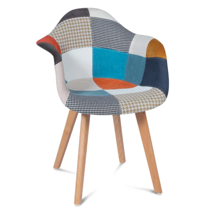 Lot de 2 fauteuils scandinaves multicolores