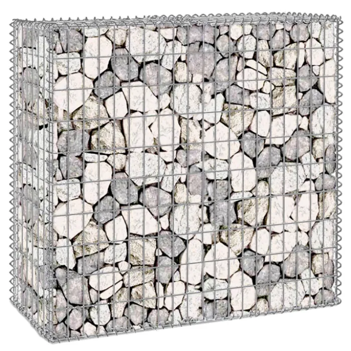 Lot de 2 gabions pour pierre 100x30x80 cm en acier pour jardin