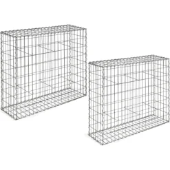 Lot de 2 gabions pour pierre 100x30x80 cm en acier pour jardin