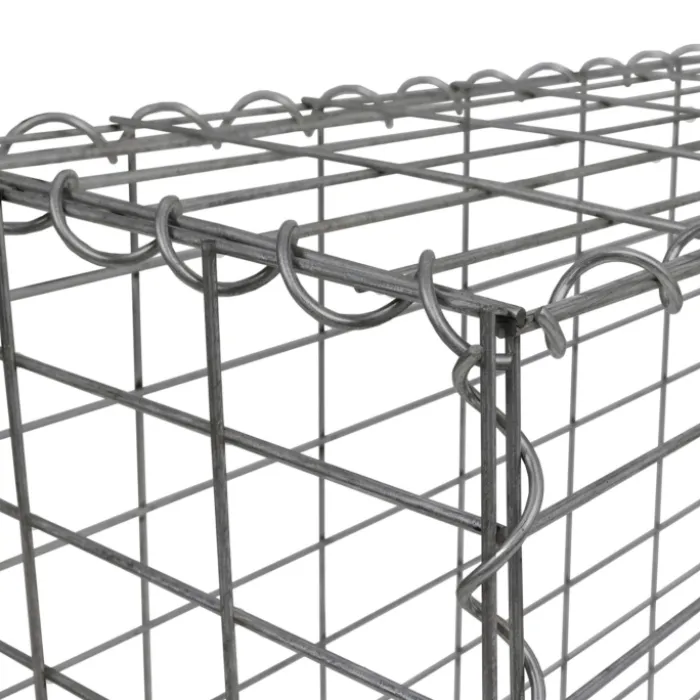 Lot de 2 gabions pour pierre 100x30x80 cm en acier pour jardin