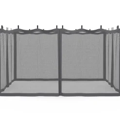 Lot de 4 moustiquaires pour pergola bioclimatique 3x4 gris zippés + crochets