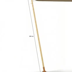 Lot de 2 mâts de fixation effet bois pour voile d'ombrage H.220 cm poteaux et bases acier