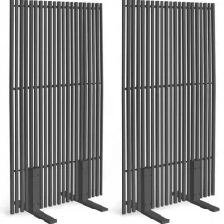 Lot de 2 paravents extérieurs ajourés claustra décoratif 80 x 150 cm métal gris anthracite
