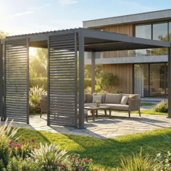 Lot de 2 persiennes pour Pergola pans modulables gris anthracite