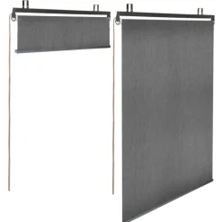 Lot de 2 stores enrouleurs tamisants L.124 x H. 225 CM pour pergola gris anthracite