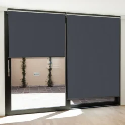 Lot de 2 stores enrouleurs gris pour pergola