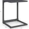 Lot de 2 tables d'appoint de jardin pour transat et bain de soleil gris anthracite