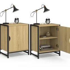 Lot de 2 tables de chevet 1 porte design industriel