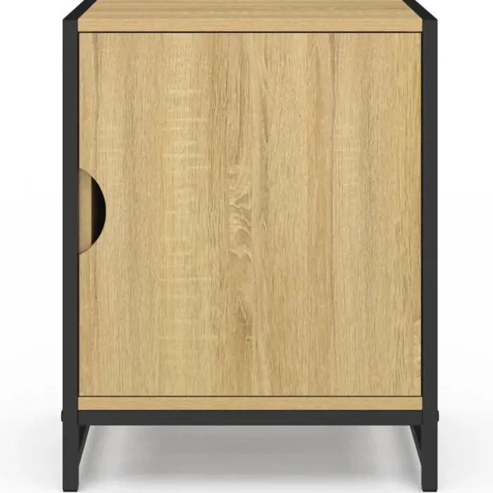 Lot de 2 tables de chevet 1 porte design industriel