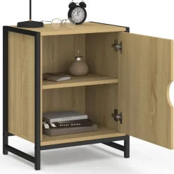 Lot de 2 tables de chevet 1 porte design industriel