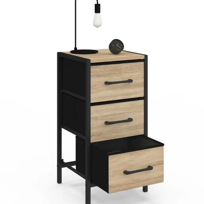 Lot de 2 tables de chevet 3 tiroirs