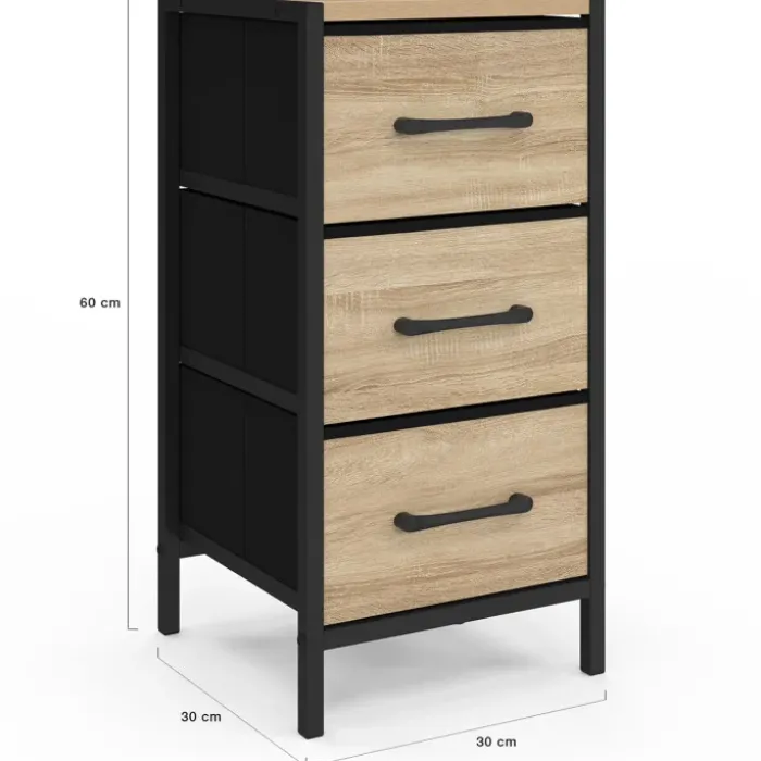 Lot de 2 tables de chevet 3 tiroirs