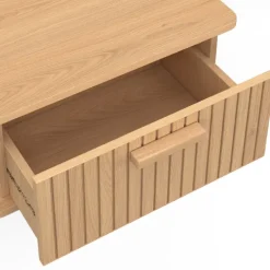 Lot de 2 tables de chevet suspendues lattes tasseau bois 1 tiroir