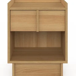 Lot de 2 tables de chevet 1 tiroir et 1 niche façon hêtre design minimaliste