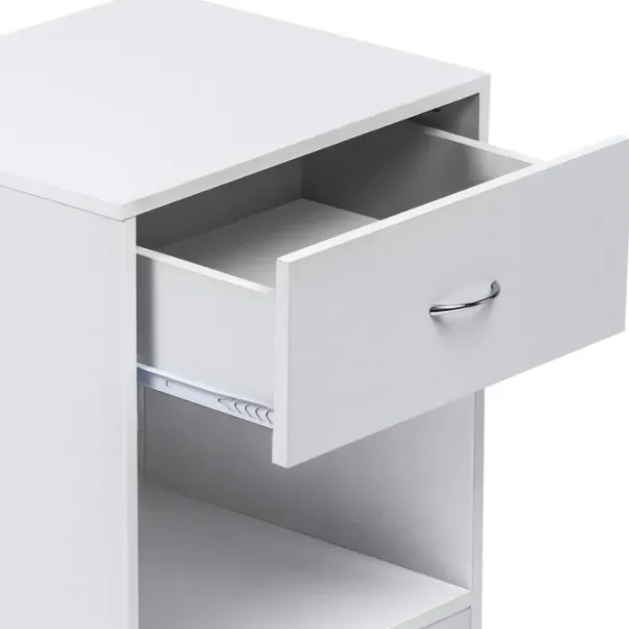 Lot de 2 tables de chevet blanches en bois