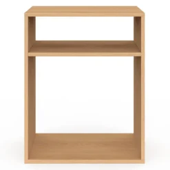 Lot de 2 tables de chevet avec rangements ouverts effet lattes et bois