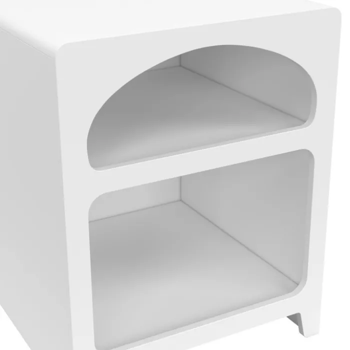Lot de 2 tables de chevets style organiques bois blanc 2 niches