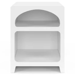 Lot de 2 tables de chevets style organiques bois blanc 2 niches