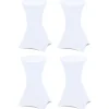 Lot de 4 tables hautes pliantes d’extérieur + housses blanches