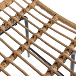 Lot de 4 tabourets de bar effet rotin pied métal noir