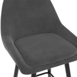 Lot de 4 tabourets de bar en velours mix color : bleu, gris et jaune