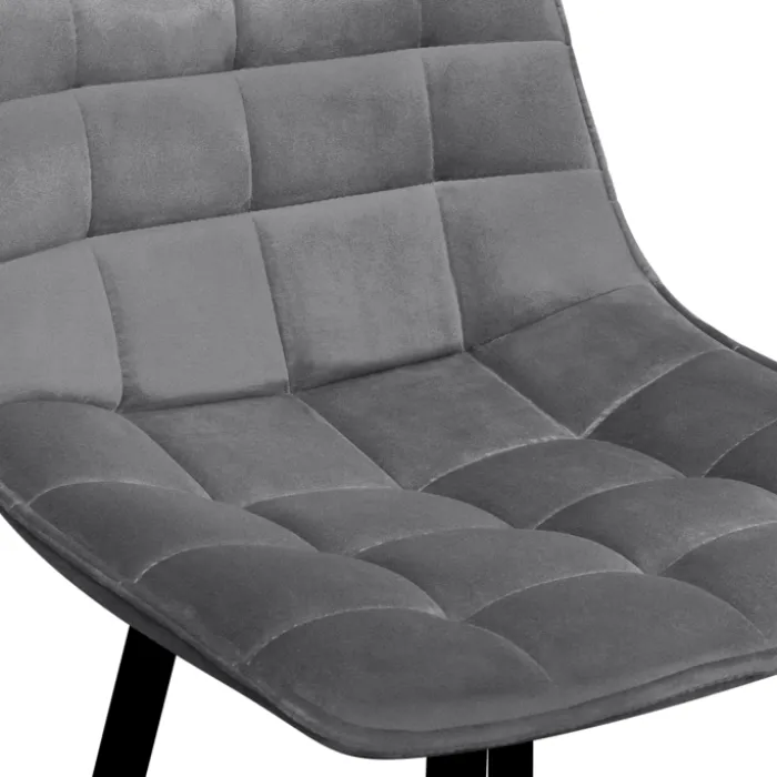 Lot de 4 tabourets de bar matelassés en velours mix color