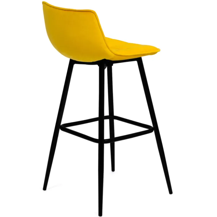Lot de 4 tabourets de bar matelassés en velours mix color