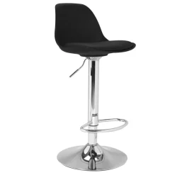 Lot de 4 tabourets de bar noir réglables pied métal