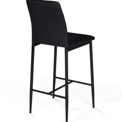 Lot de 4 tabourets de bar en PVC noir rembourrés