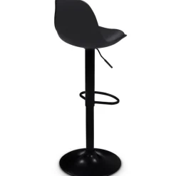 Lot de 2 tabourets de bar noir réglables